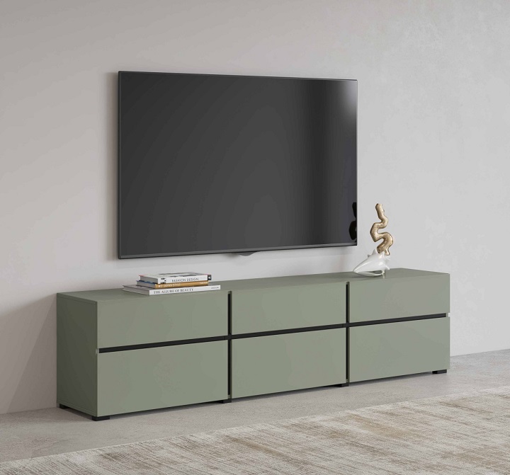 Tv stolík Cross 3D3S zelená/čierna