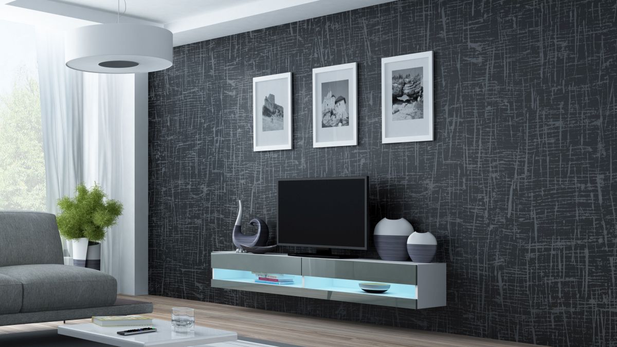 Vigo new TV stolík (biela/sivý lesk)