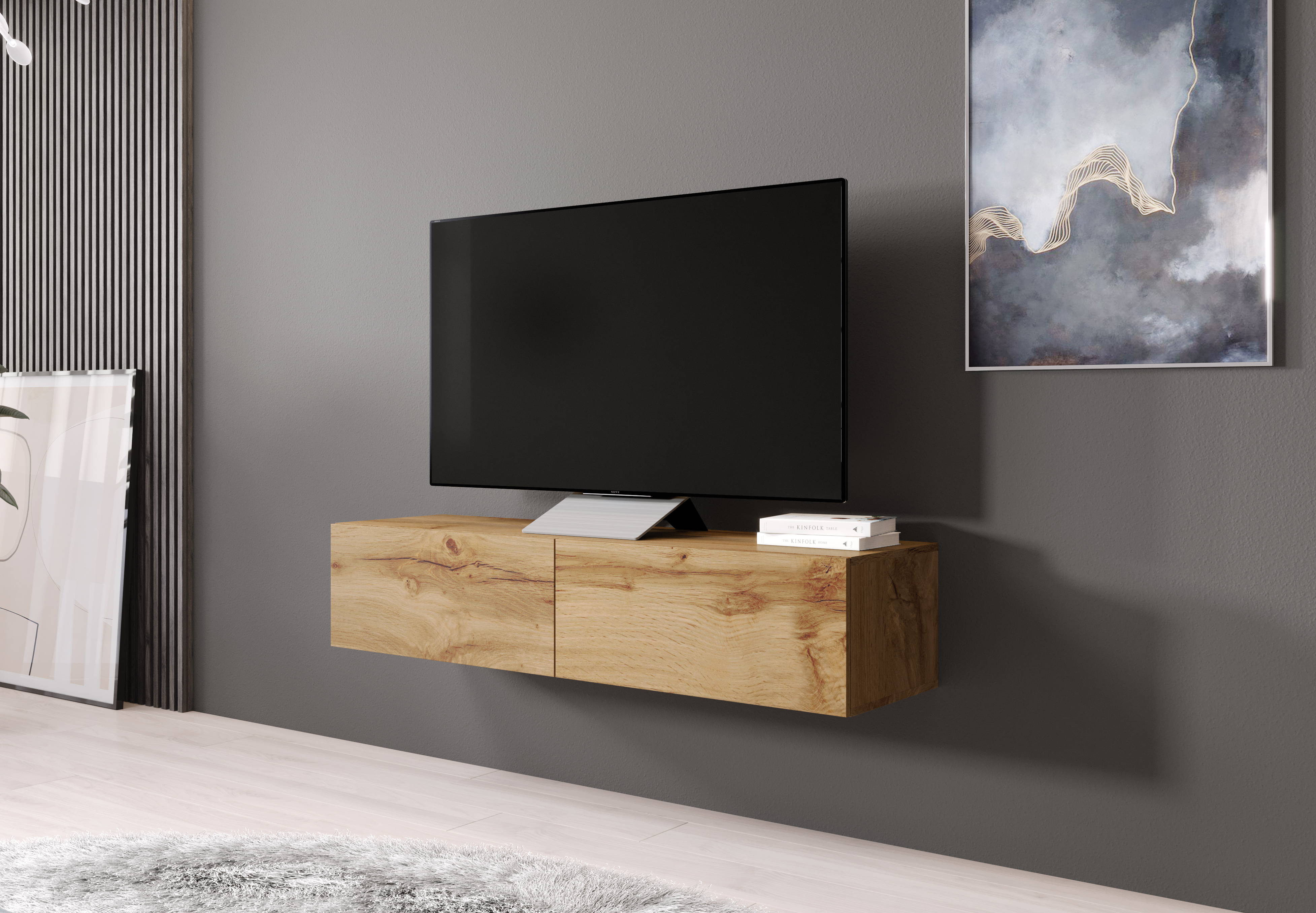 Vigo TV stolík (dub wotan/dub wotan) 140cm